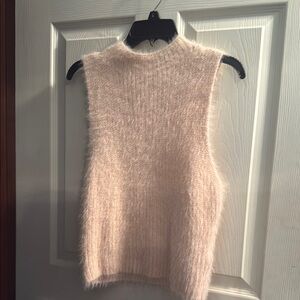 Zara Cream Ribbed Fitted Tank Top